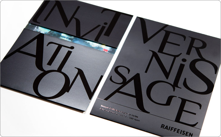 Invitations vernissage pour Raiffeisen