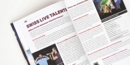 Swiss music guide 2015, mise en page, page de contenu