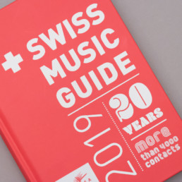 Couverture du Swiss Music Guide 2020, graphisme et composition typographie