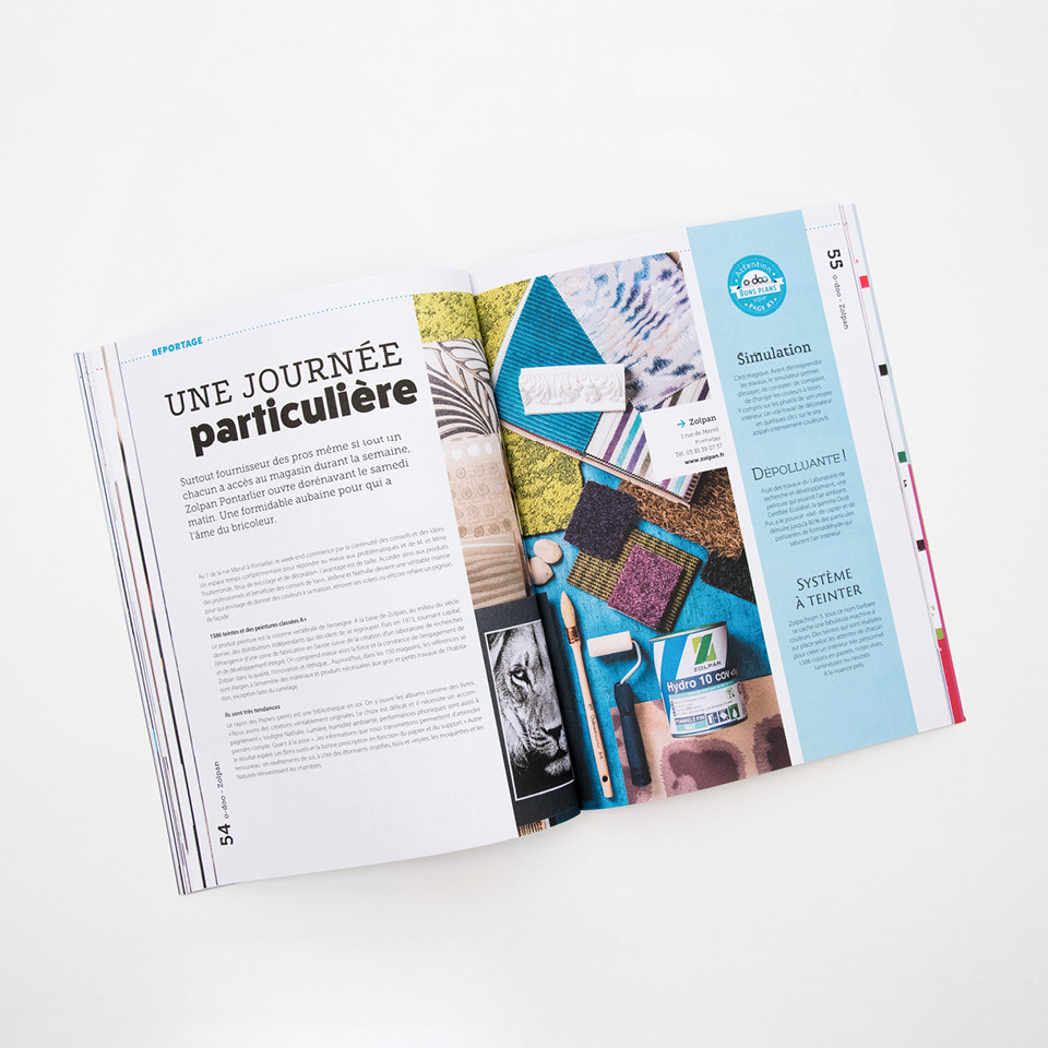 Magazine o-doo n°11, mise en page, choix typographie, fichier impression