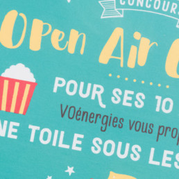 Carton invitation, texte, couleur et illustration, détail