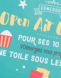 Carton invitation, texte, couleur et illustration, détail