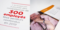 Exergue et double page. Création graphique, choix typographie, photos et mise en page