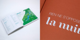 Guide loisirs en suisse romande. Plan illustré et page titre.