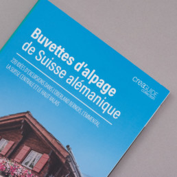 Couverture de l'édition des buvettes d'alpage suisse alémanique. Graphisme et mise en page réalisé par graphistes région nord vaudois.