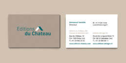 Identité visuelle, éditions du château, carte de visite, logo