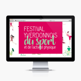 site web service sport, logo et illustration. Graphisme atelier Zaniah à Orbe.