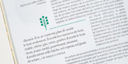 Atelier de graphisme Zaniah, domaine botanique, exergue