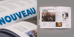 Magazine commerçants à Pontarlier, article et détail typographie et couleur