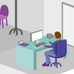 Illustration, cabinet medical, bureau